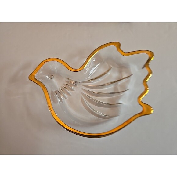 Vintage Home Beautiful Peace Dove Gold Rimmed Sweets Dish Original Box Holiday - Picture 7 of 7